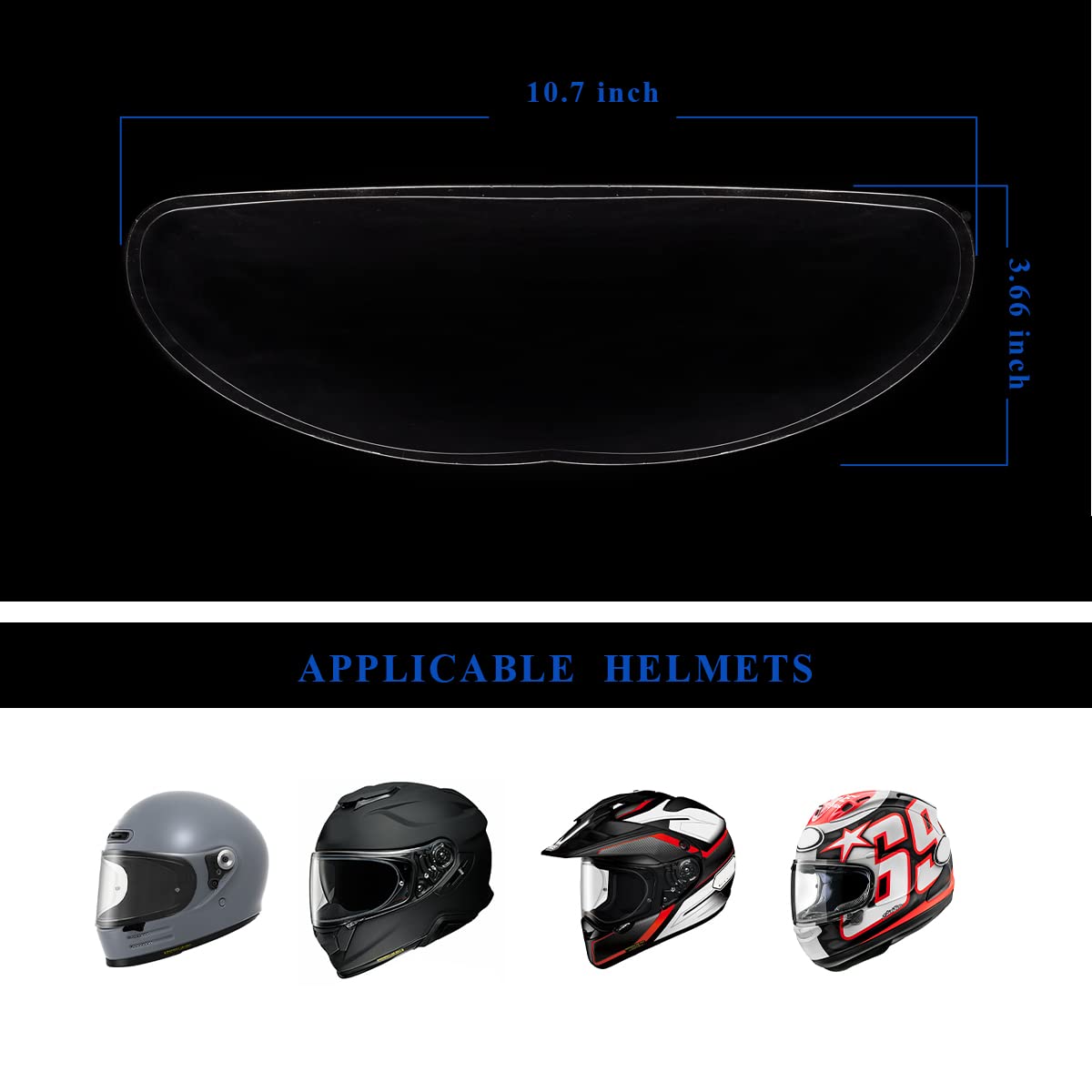 Motorcycle Helmet Visor Anti Fog Film - Helmet Face Shield Anti-fog Insert Fog-resistant Clear Visor for Riding in Humid Cold We
