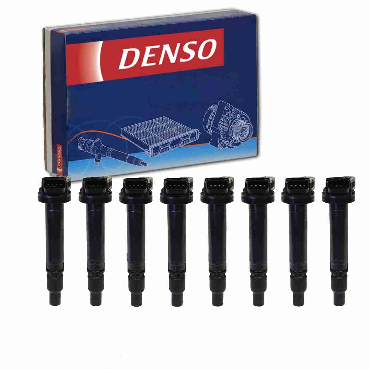 8 pc DENSO Direct Ignition Coils compatible with Toyota Tundra 4.6L 5.7L V8 2007-2019