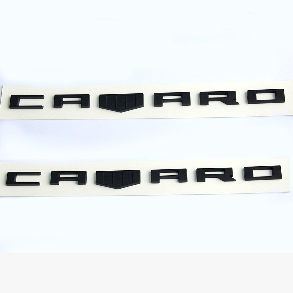 Yoaoo 2X OEM Camaro Emblem Badges 3D Letter for Camaro Rs Ss Zl1 Z28 Chevy Redline Style Matte Black