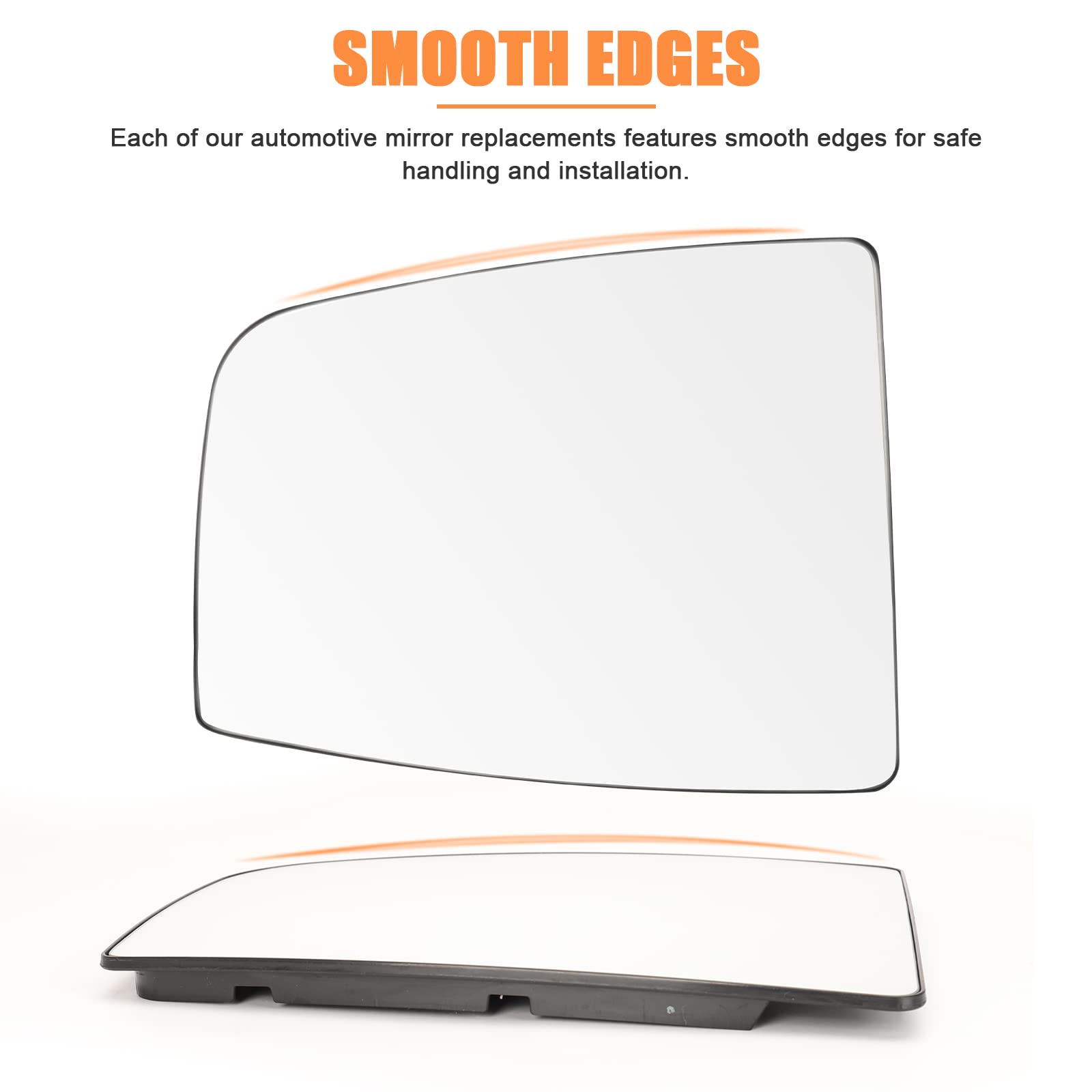 Lhcdqskcw Compatible With 2015-Up Ford Transit T150 T250 T350 Driver Left Side Heated Mirror Glass, Upper Glass With Backing Pla