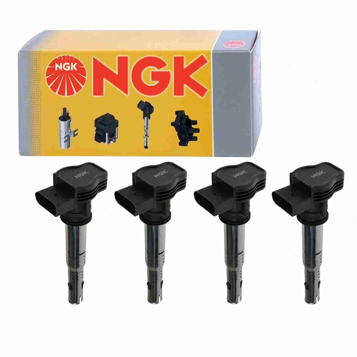 4 pc NGK Ignition Coils compatible with Volkswagen Tiguan 2.0L L4 2009-2017