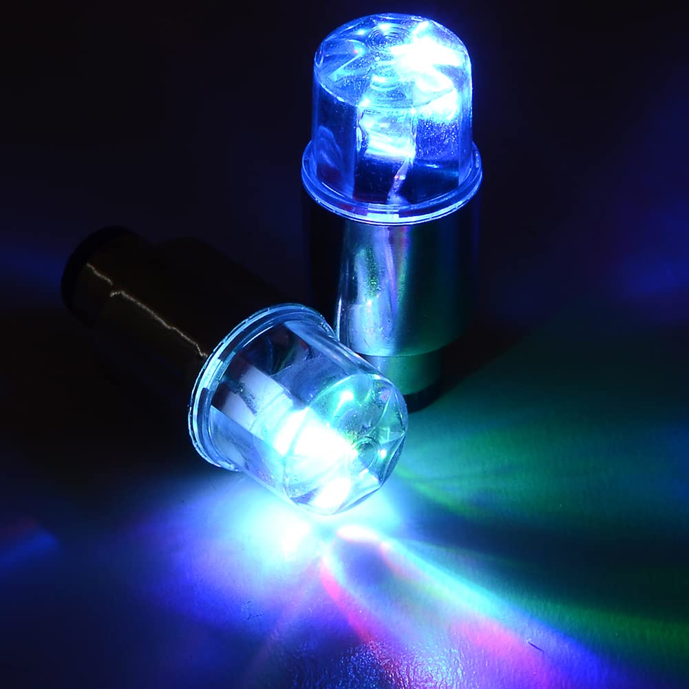 Jhmuern 20Pcs Led Wheel Light, Car Tire Valve Lights, Waterproof Tire Valve Caps Neon Light For Car Bike Motorcycle (Blue)
