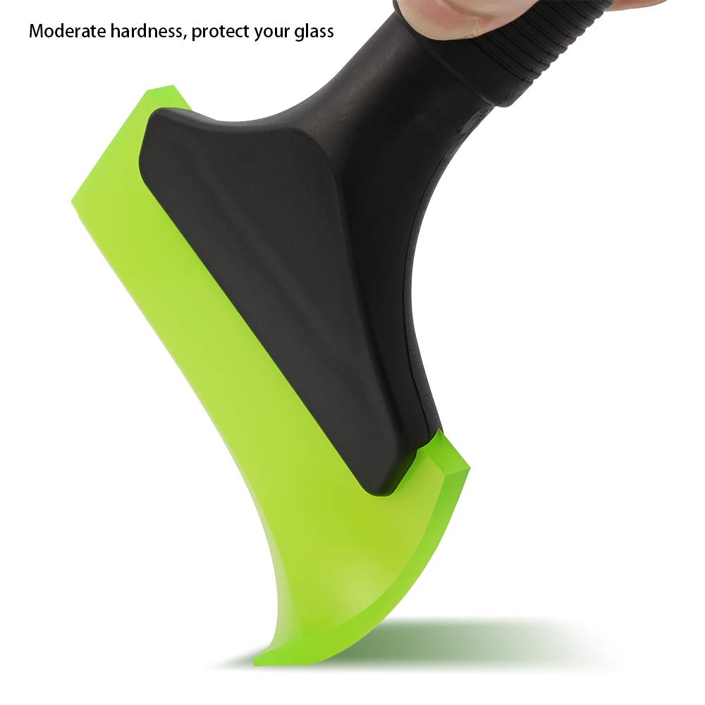 Foshio Small Squeegee With 5 Inch Green Rubber Blade Mini Wiper Window Tinting Tools For Mirror Glass Window Cleaner With Non-Sl