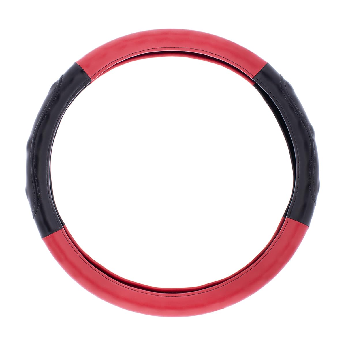 United Pacific 70406 18'' Two Tone Steering Wheel Cover, Engineered Leather Construction, Euro Style, Large Grip - ONE Steering 