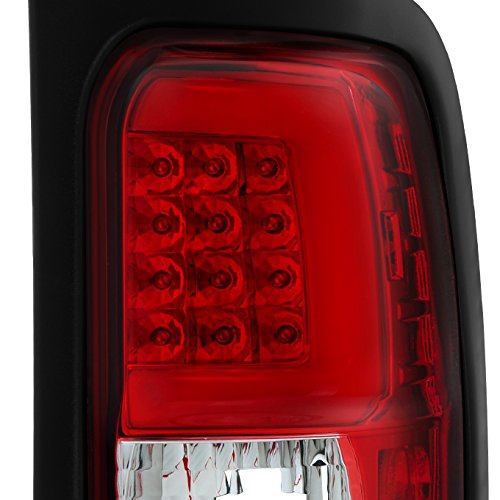 Akkon - For 94-01 Dodge Ram Br Be Red Clear Lens C-Shape Led Tube Tail Brake Light Assembly
