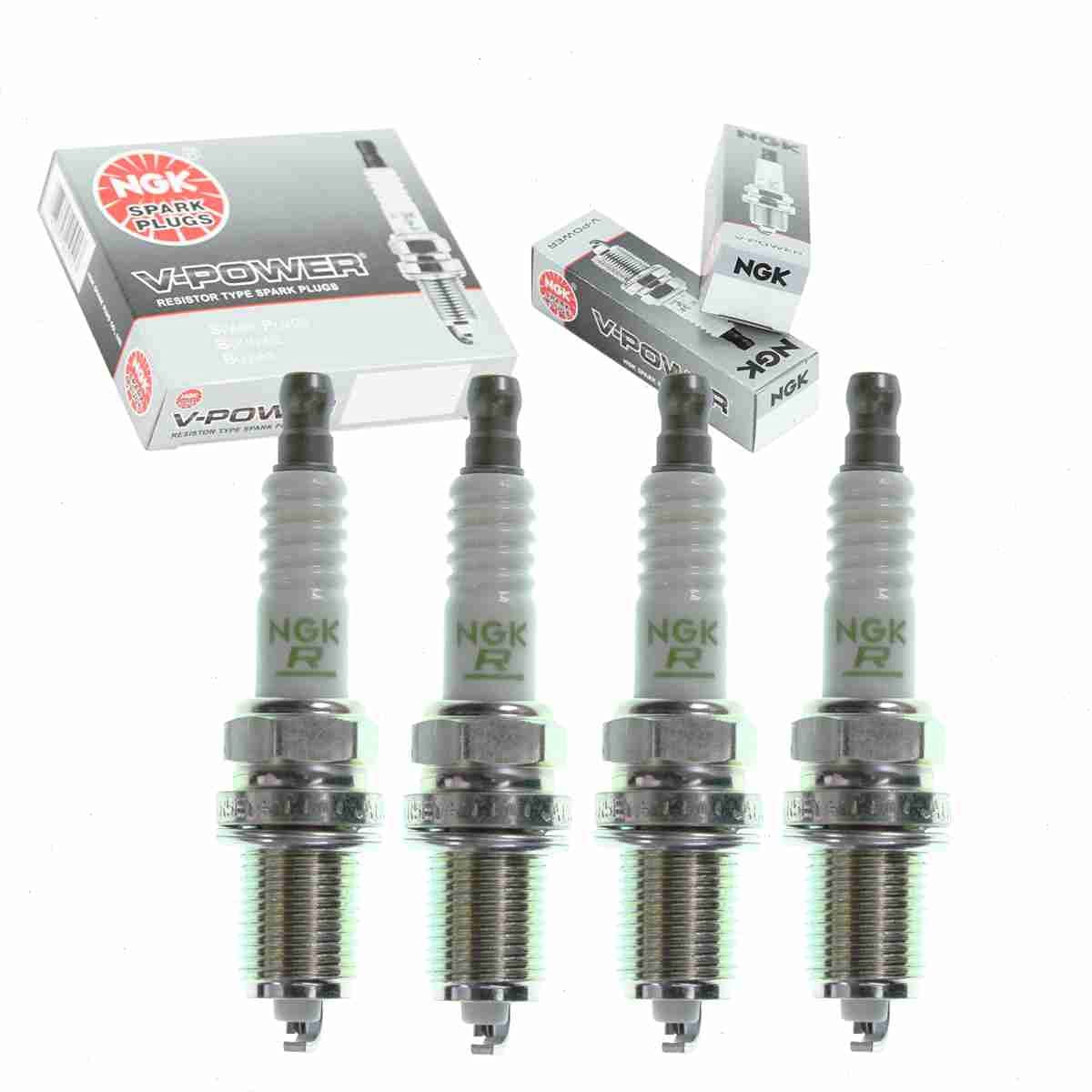 4 pc NGK V-Power Spark Plugs compatible with Toyota Echo 1.5L L4 2001-2005