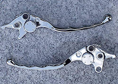 i5motorcycle i5 4-Way Wide-Blade Finger-Groove Chrome Front Brake & Clutch Levers for Kawasaki Vulcan 88 VN 1500 1600 Classic Dr