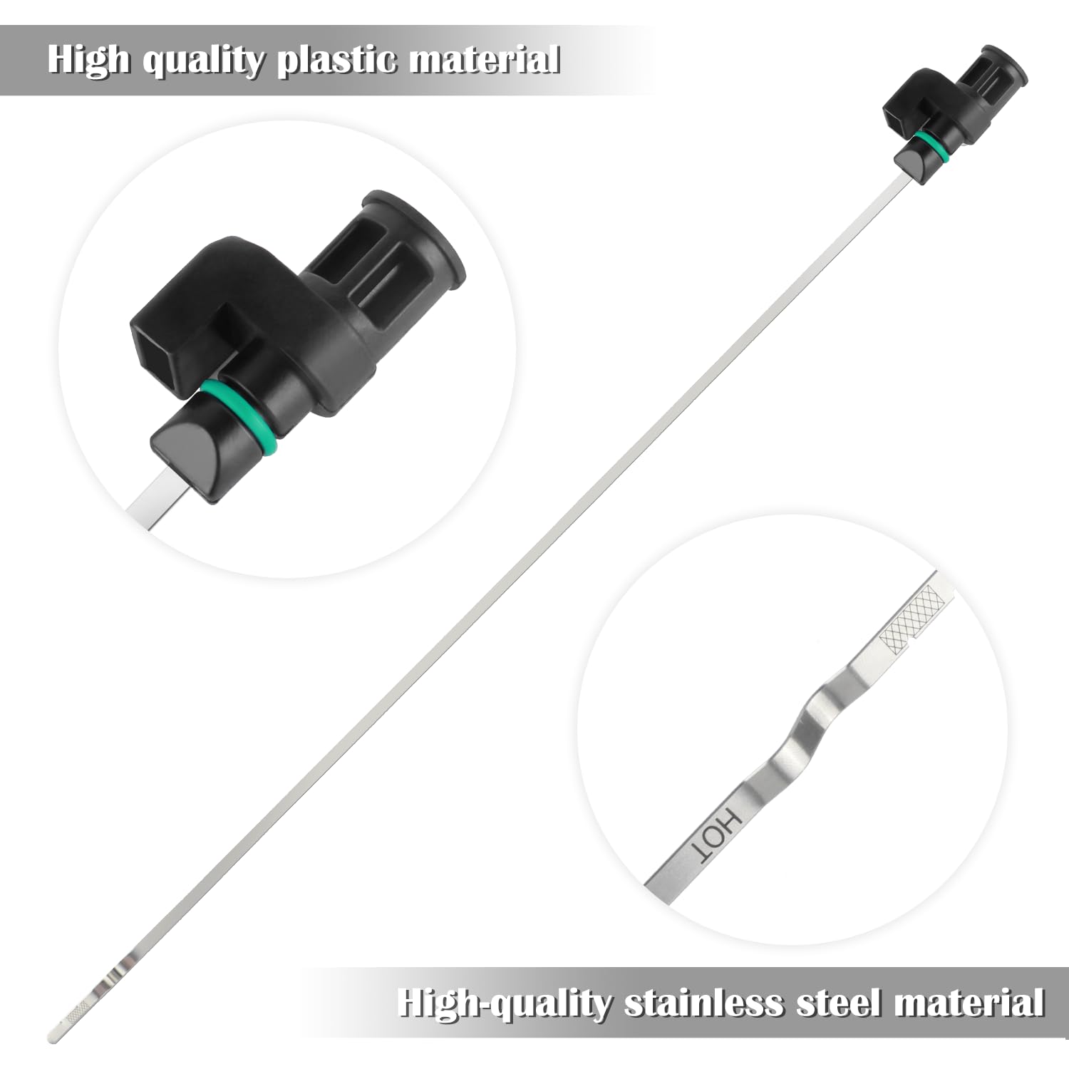 Aokdom CVT Transmission Dipstick for Nissan Rogue/Altima, Oil Level Gauge, 23.62in, Black/Silver, OEM#31086-JA00A