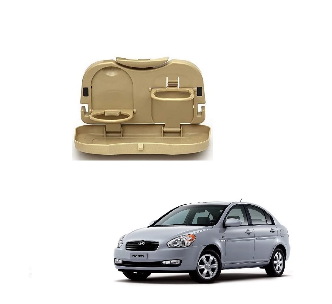 Stylish Foldable Compact Car Back Seat Tray for Food/ Drinks/ Cup/ Bottle Holder Universal Pack of 1 Suitable for Hyundai Verna 