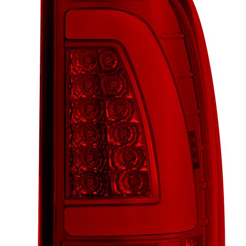 Akkon - For 97-03 Ford F150 99-07 F250 F350 Super Duty Red Clear Led Tube Tail Lights Lamps Pair Left And Right