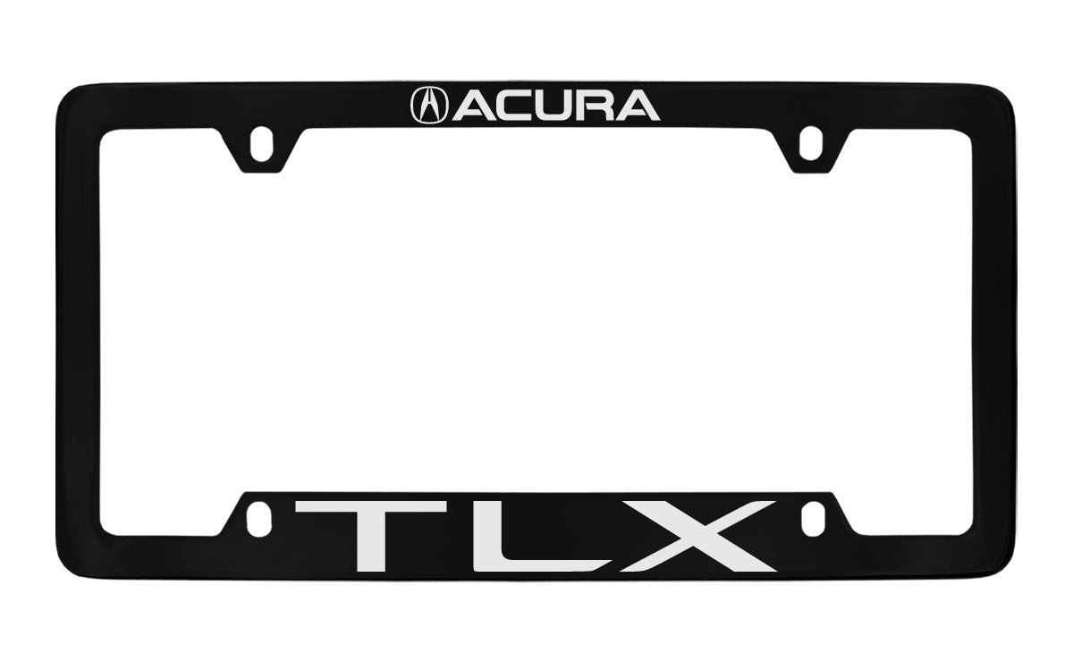 Acura Tlx Wordmark Black Coated Zinc Metal License Plate Frame Holder 4 Hole