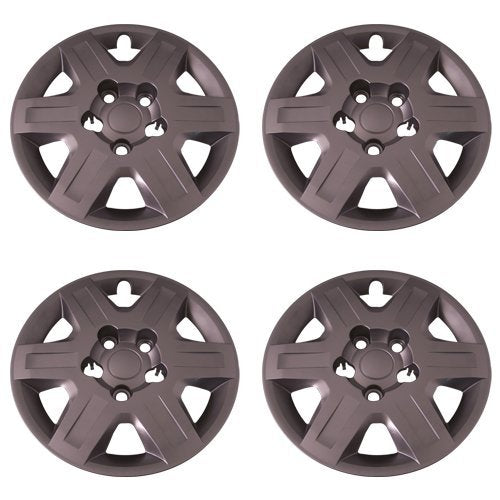 Set Of 4 Silver 16 Inch Aftermarket Replacement Hubcaps For A Bolt On Retention System - Part Number: Iwc451/16S