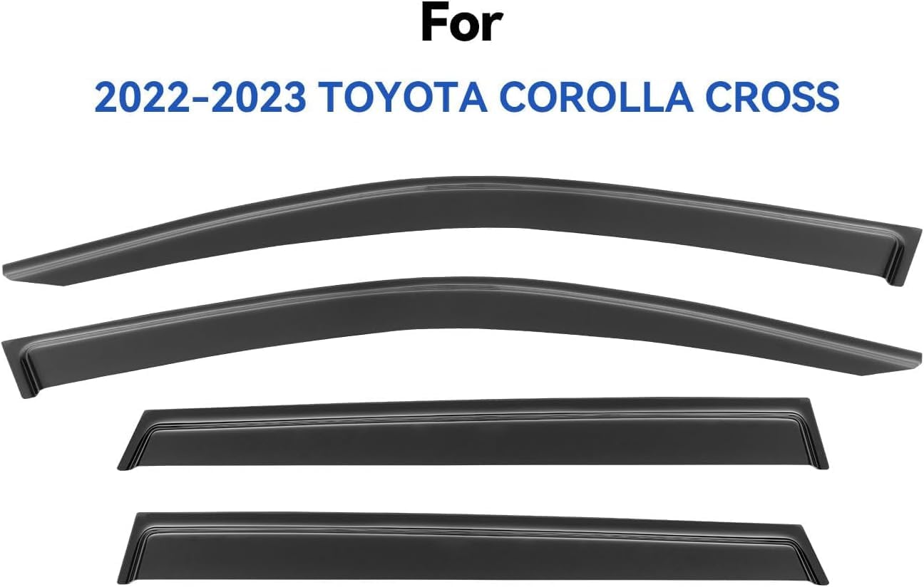 Window Visors Rain Guards for 2022 2023 2024 2025 Toyota Corolla Cross, Out-Channel Window Vent Wind Deflectors Visors Shades fo