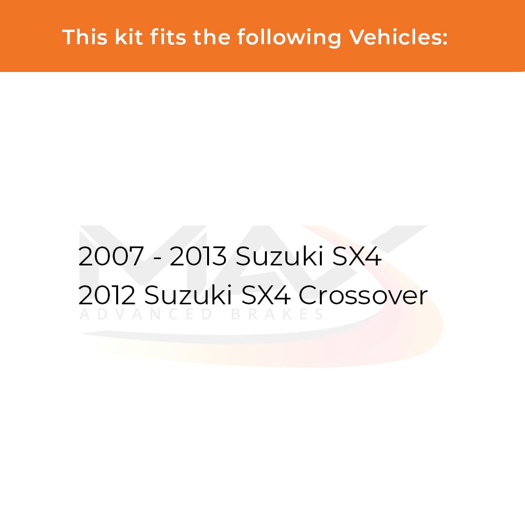 Max Advanced Brakes Front Brake Kit Compatible With 2007 2008 2009 2010 2011 2012 2013 Suzuki Sx4 2012 Sx4 Crossover Replacement Premium Oe Disc Brake Rotors And Ceramic Brake Pads