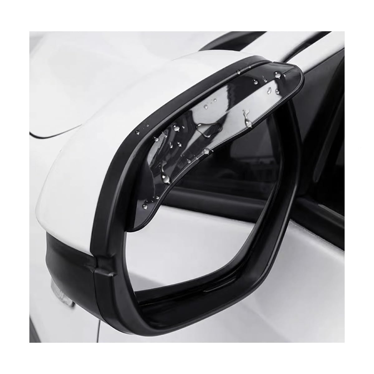 Dickno 2 Pcs Car Mirror Rain Visor Guard, Carbon Fiber Side Mirror Rain Visor Eyebrow, Waterproof Side Rear View Mirror Protecte