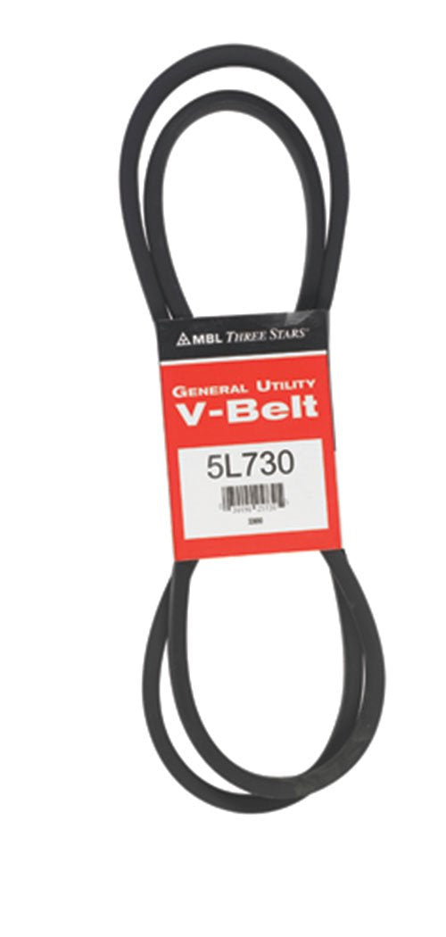 MBL 5L730 (3730) Fractional Horsepower V-Belt, 5L Section, 21/32' Width, 3/8' Height, 73'' Length, Rubber