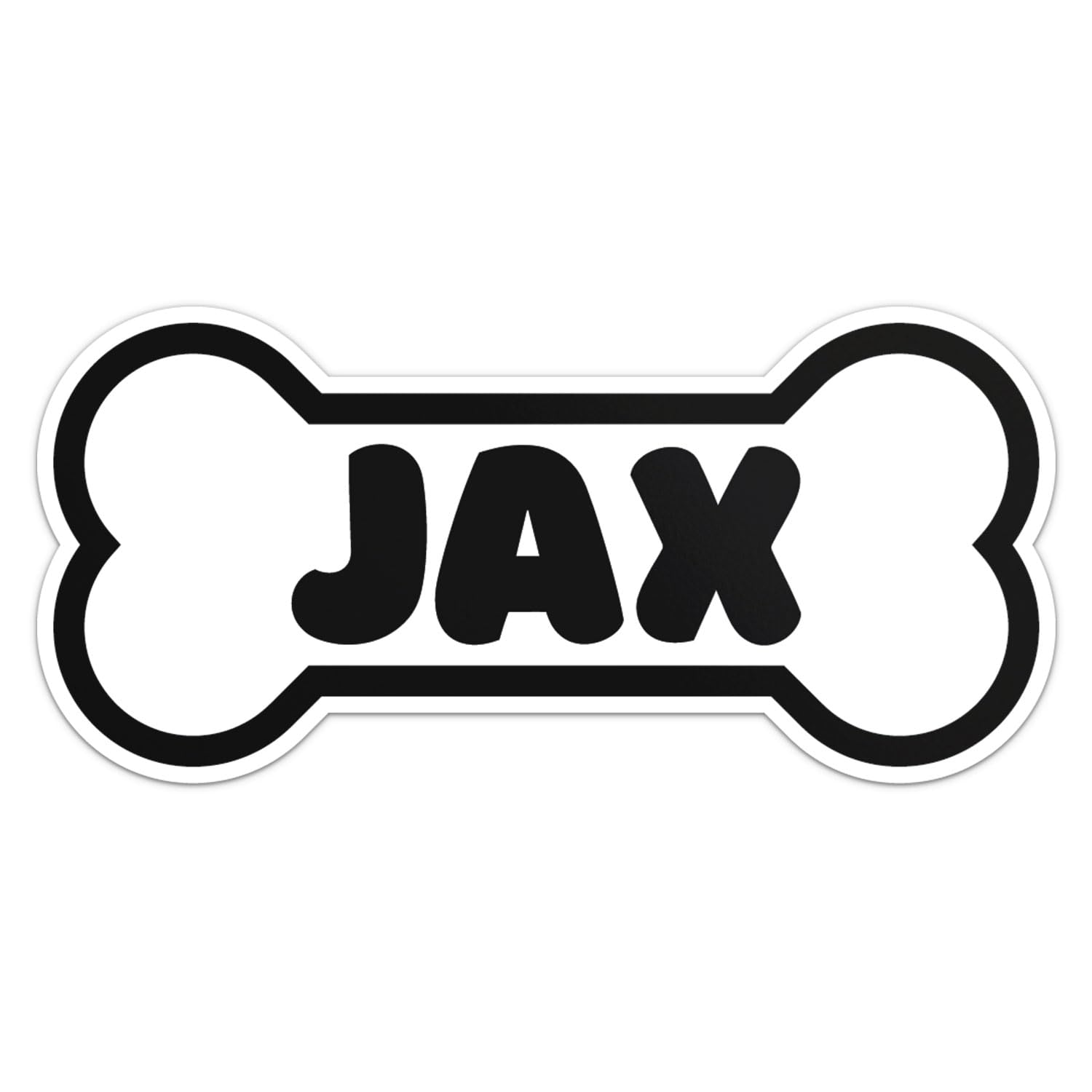 Jax Dog Name Sticker - Waterproof Vinyl Decal For Car Bumper, Laptop, Water Bottle, Wall, And Window, Size - 5'' Longer Side