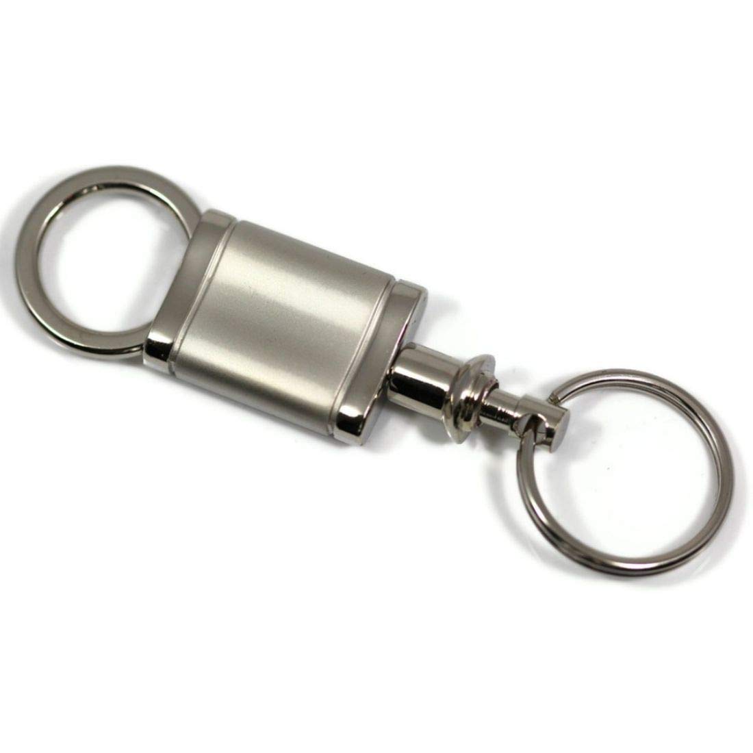 Jeep Grand Cherokee Logo Metal Satin Chrome Valet Pull Apart Key Chain Ring Fob