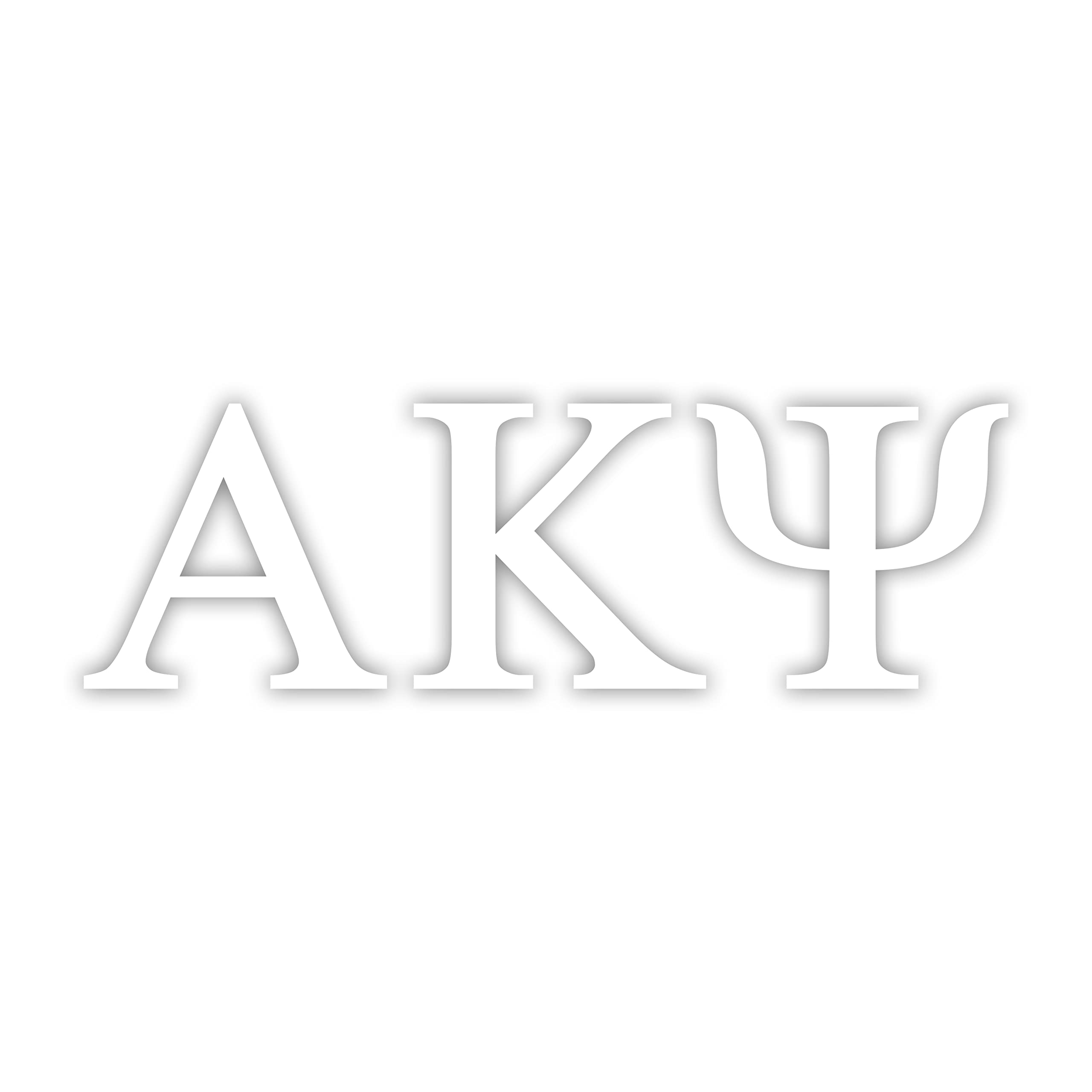 Pro-Graphx Alpha Kappa Psi Greek Sorority Sticker Decal, 2.5 Inches Tall, White