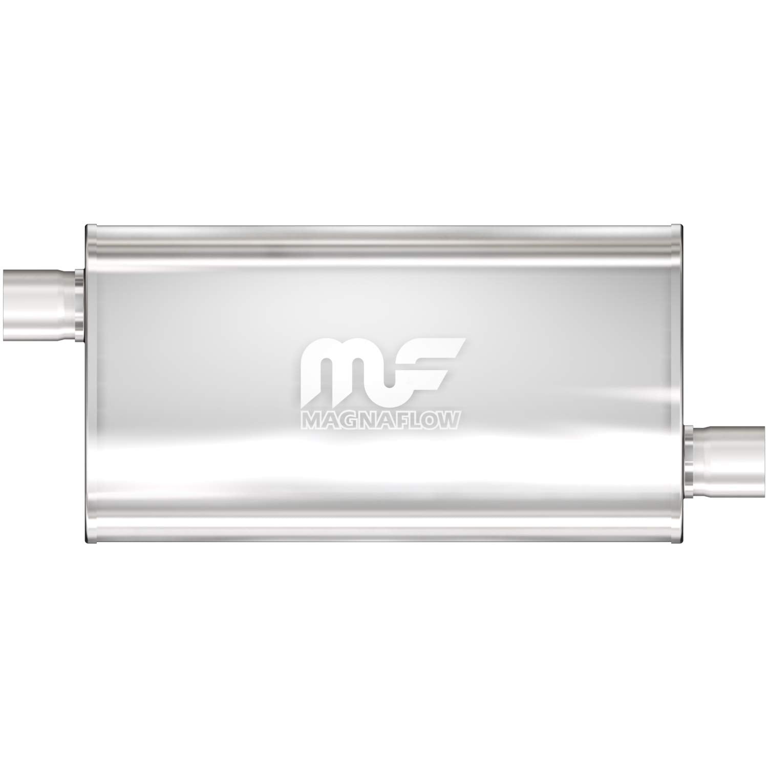 MagnaFlow Performance Exhaust Muffler 12578: 3''/3'' Inlet/Outlet, 5x11x22'' Oval, Stainless Steel, Satin Finish