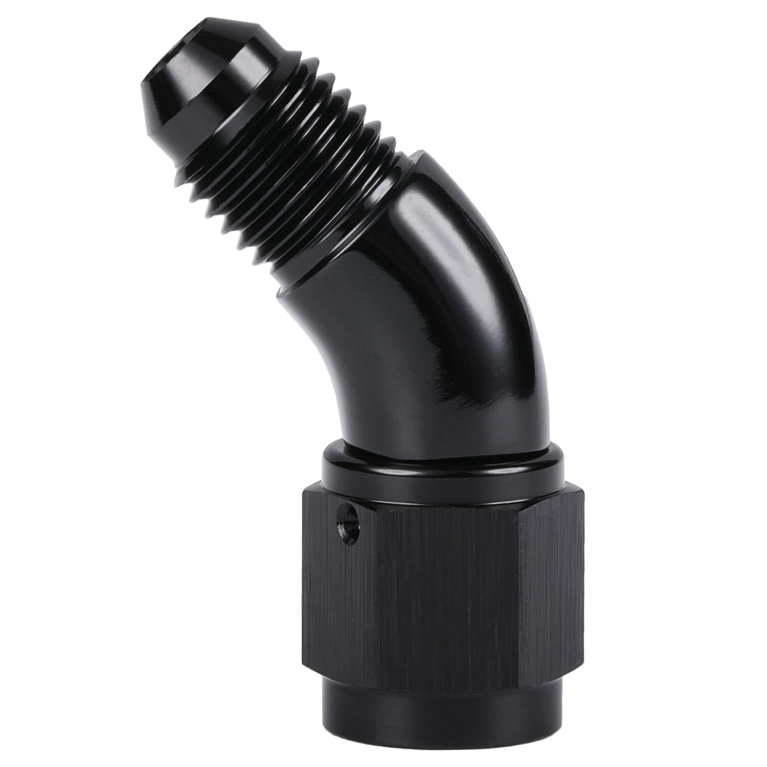 Podavelle 45 Degree 4An Male To 4An Female Swivel Full Flow Fitting Adapter Coupler Aluminum Black