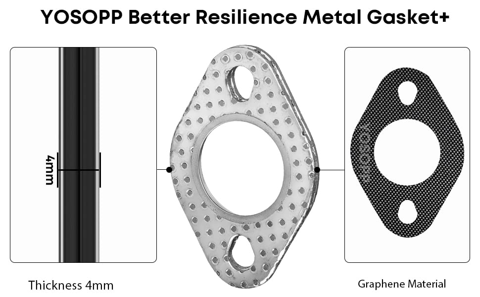 YOSOPP GY6 Exhaust Gasket - 50cc 70cc 90cc 110cc 125cc 150cc Scooters ATVs - GMB139 Engine Moped Quad 4 Wheeler - Dune Buggy Go