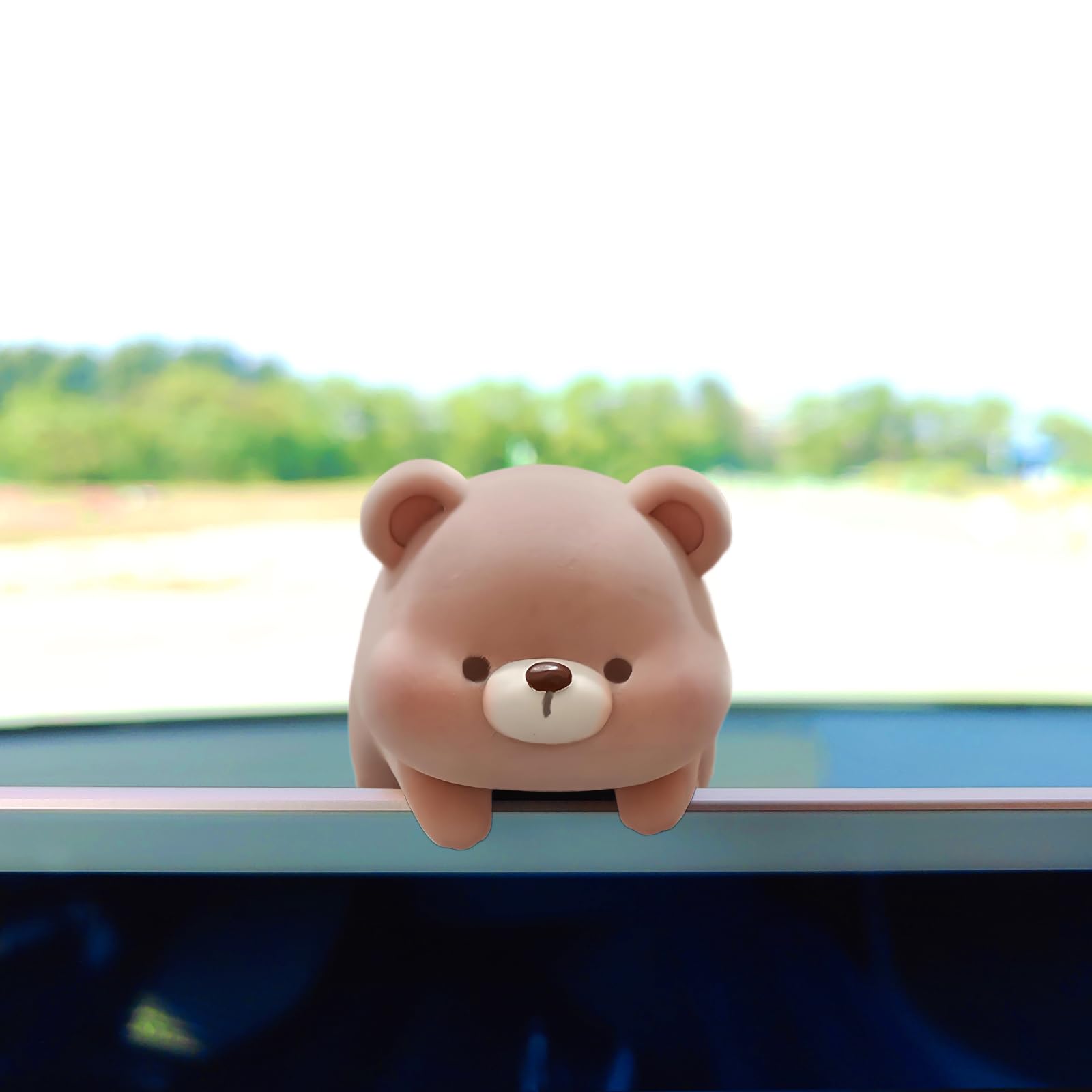 Cute Furry Animal Rear View Mirror Accessories, Car Dashboard Ornament Center Screen Decoration Rearview Mirror Charm, Car Acces