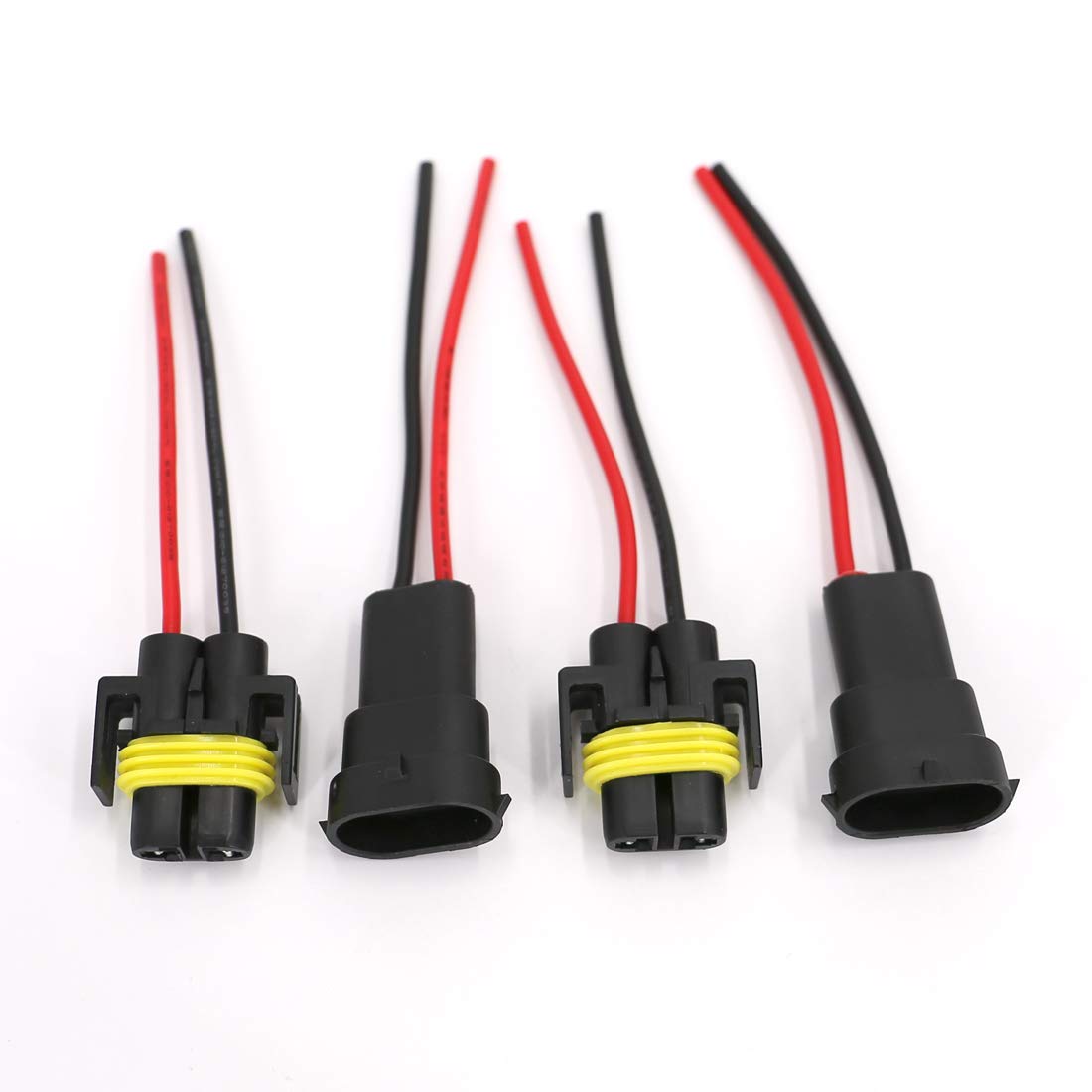 Utsauto 2Set H8 H11 880 881 Female & Male Adapter Wiring Harness Sockets Wire 12V For Headlights Fog Lights