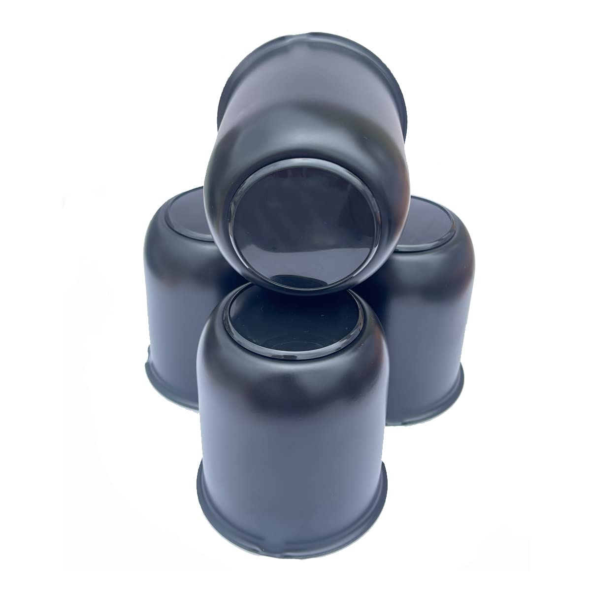 AYZH 4 Pack 3.19inch Push Thru Center Caps Push Thru for Trailer Wheel Rims 3.19'' Center Bore Black Steel
