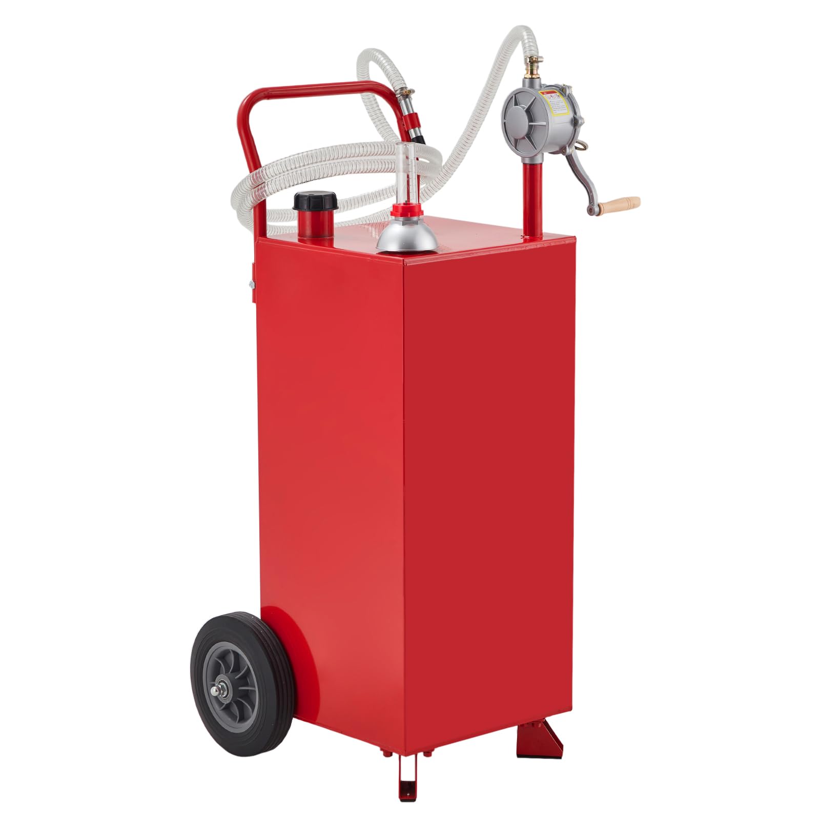 20 Gallon Fuel Caddy, Portable Gas Caddy with Manual Pump, Fuel Transfer Tank with 2 Wheels, Gasoline Diesel Storage Container f