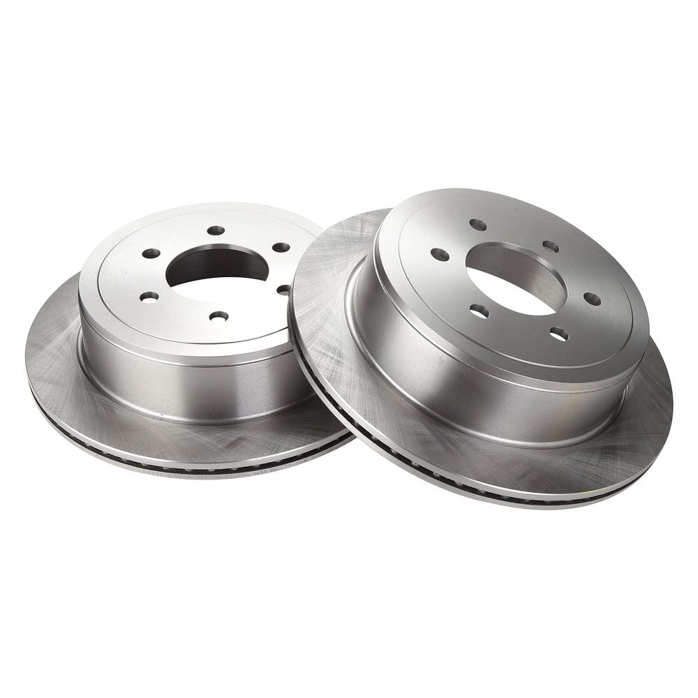 Trq Rear Brake Rotors Set Solid Compatible With 2004-2011 Ford F-150 2006-2008 Lincoln Mark Lt