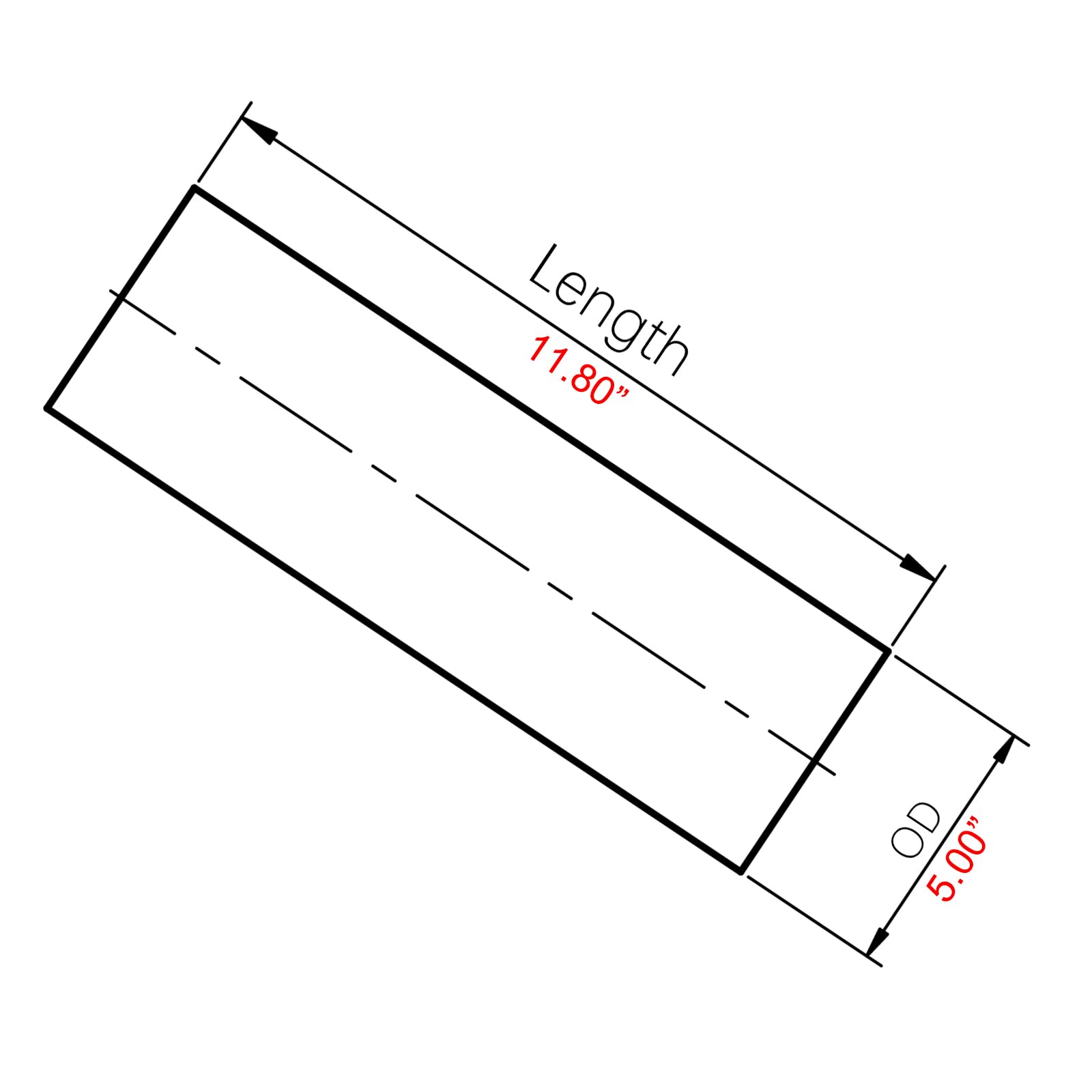 Ac Performance 5'' (127Mm) Od Straight Aluminum Intercooler Pipe Air Intake Tube, Brushed Finish