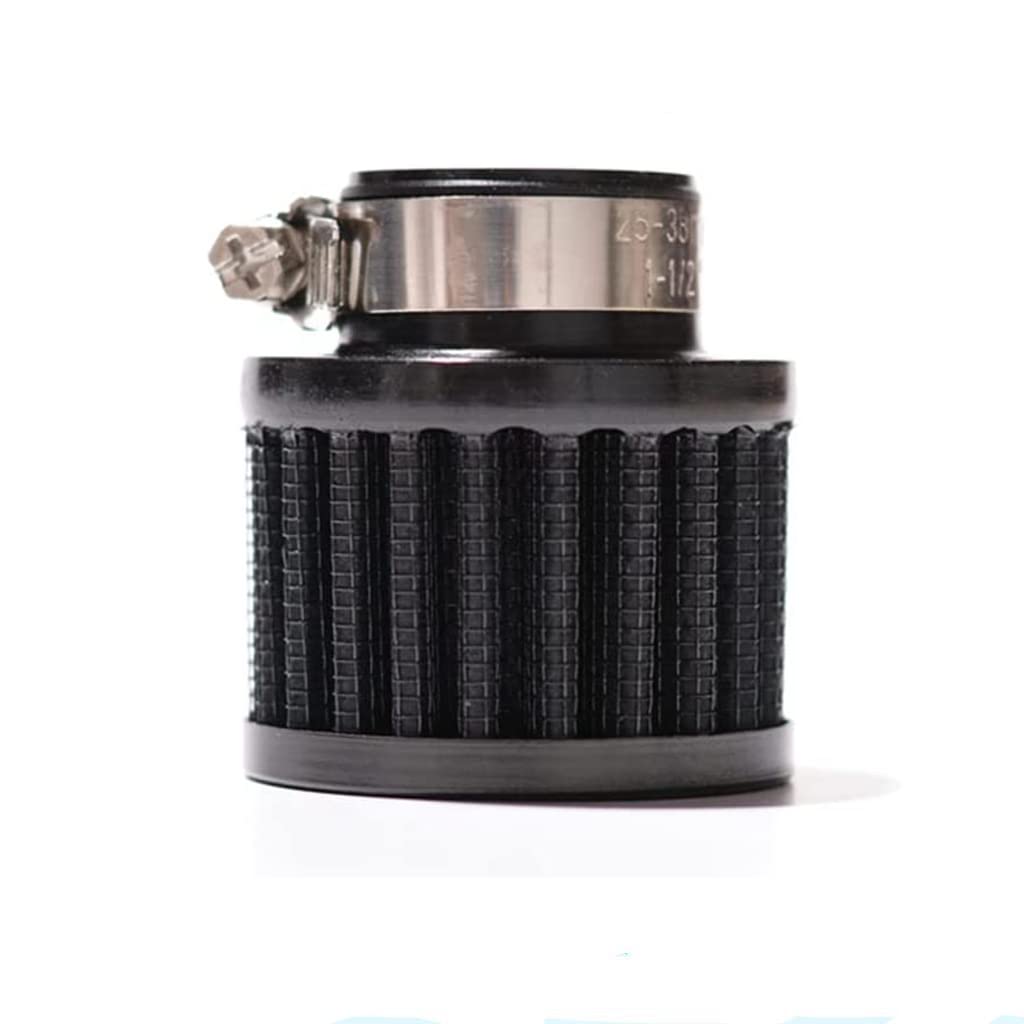 25Mm Air Intake Filter 1' Inlet Dia Air Intake Cone Universal Filter Parts With Adjustable Clamp (Black)