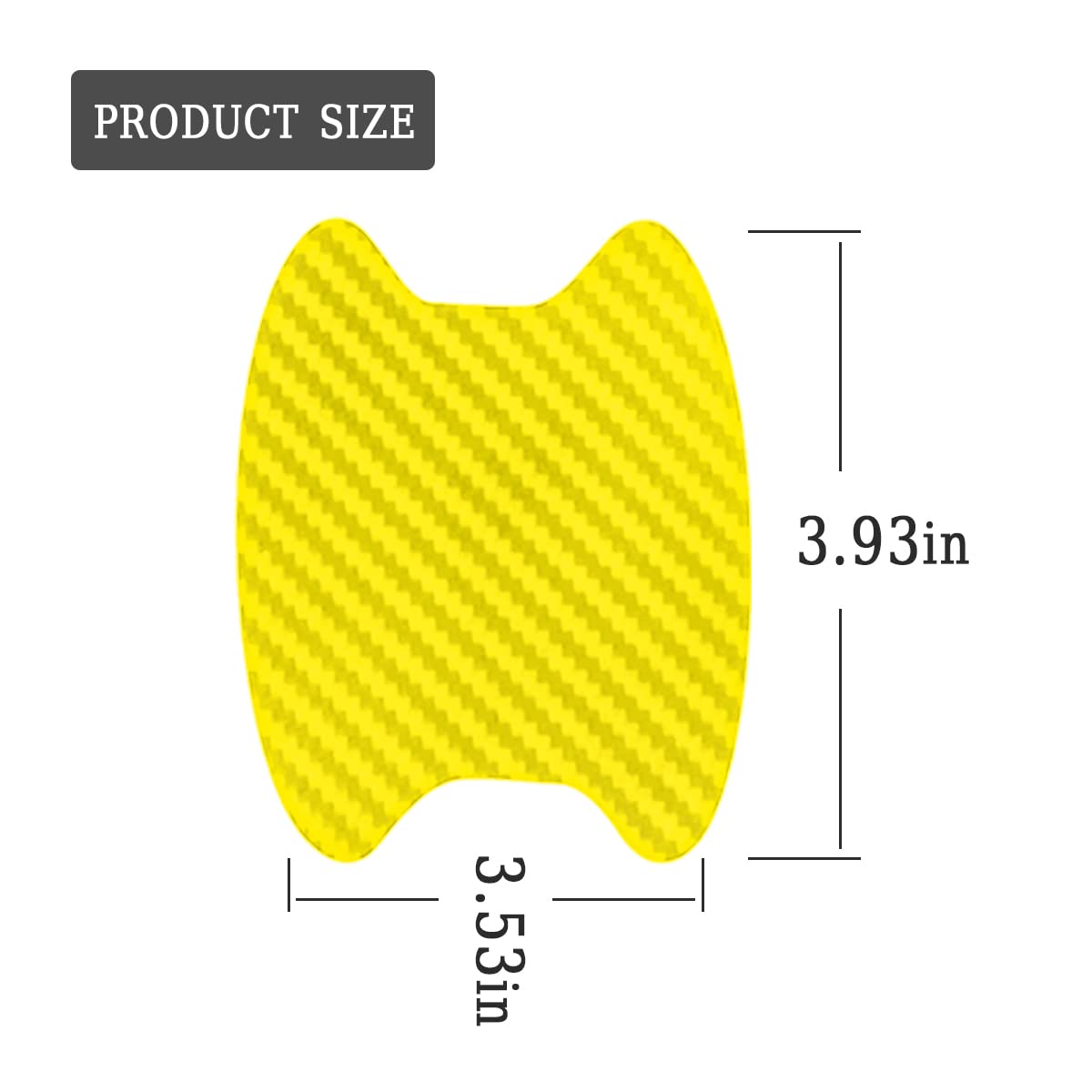 8Pcs Car Door Handle Sticker, Carbon Fiber Anti-Scratches Car Door Cup Protector, Non-Marking Auto Door Handle Protective Film, Self-Adhesive Door Side Paint Protector For All Cars (Yellow/8 Pcs)