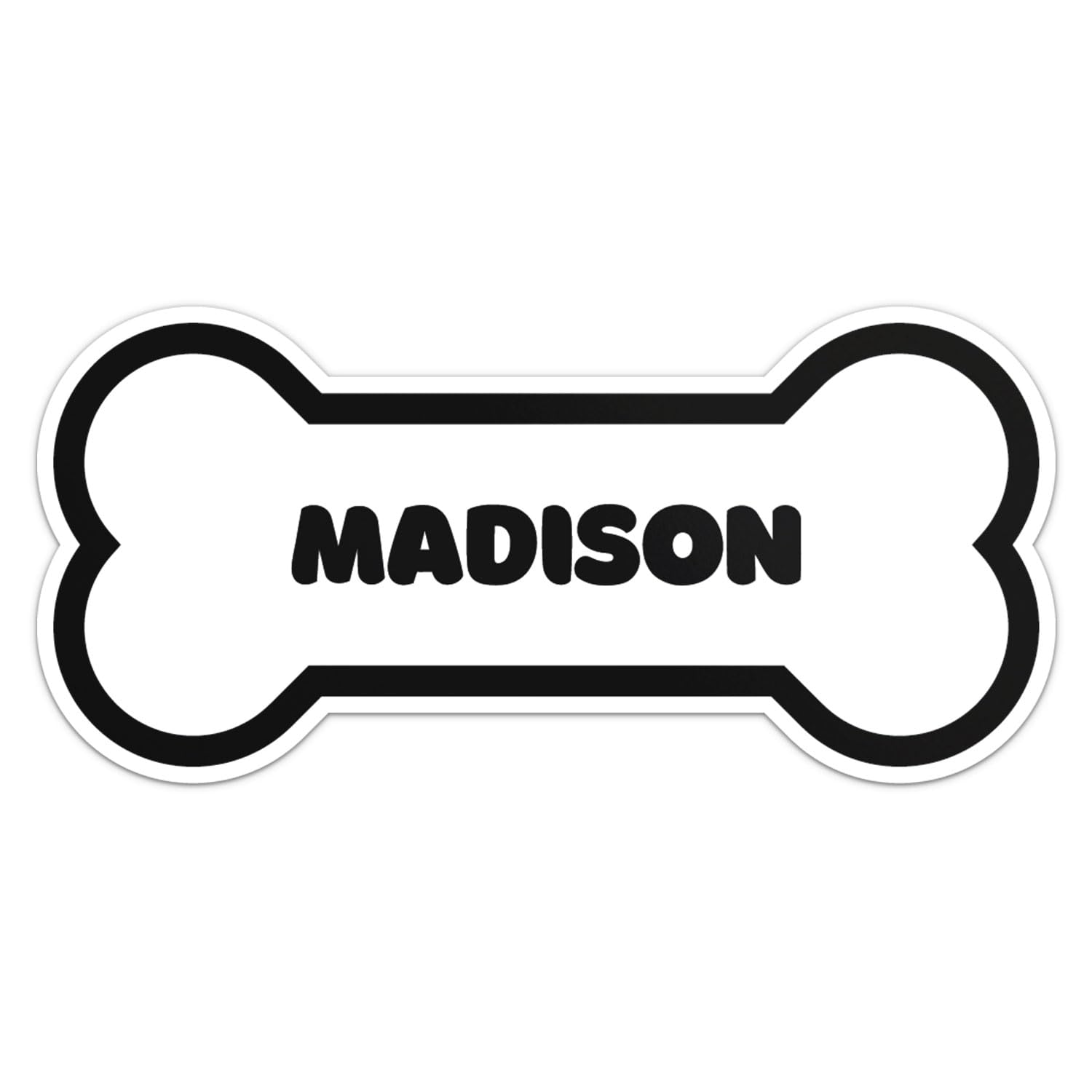 Madison Dog Name Sticker - Waterproof Vinyl Decal For Car Bumper, Laptop, Water Bottle, Wall, And Window, Size - 5'' Longer Side