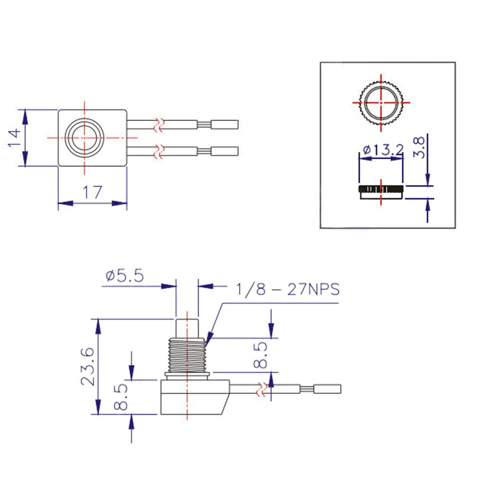 Quentacy 5Pcs Push Button Switch 12V Wired RV Waterproof On-Off Micro Light Toggle Switches for Motorcycle Car Truck Boat Marine