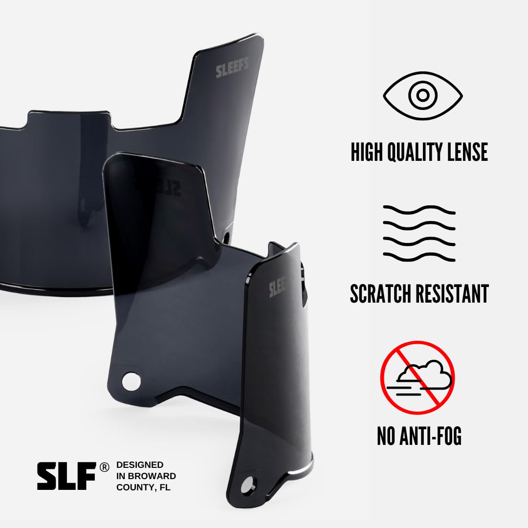 Sleefs Football Helmet Visor [Black Clear] - Tinted Professional Football Visor/Shield - Fits Youth & Adult Helmets - Includes V