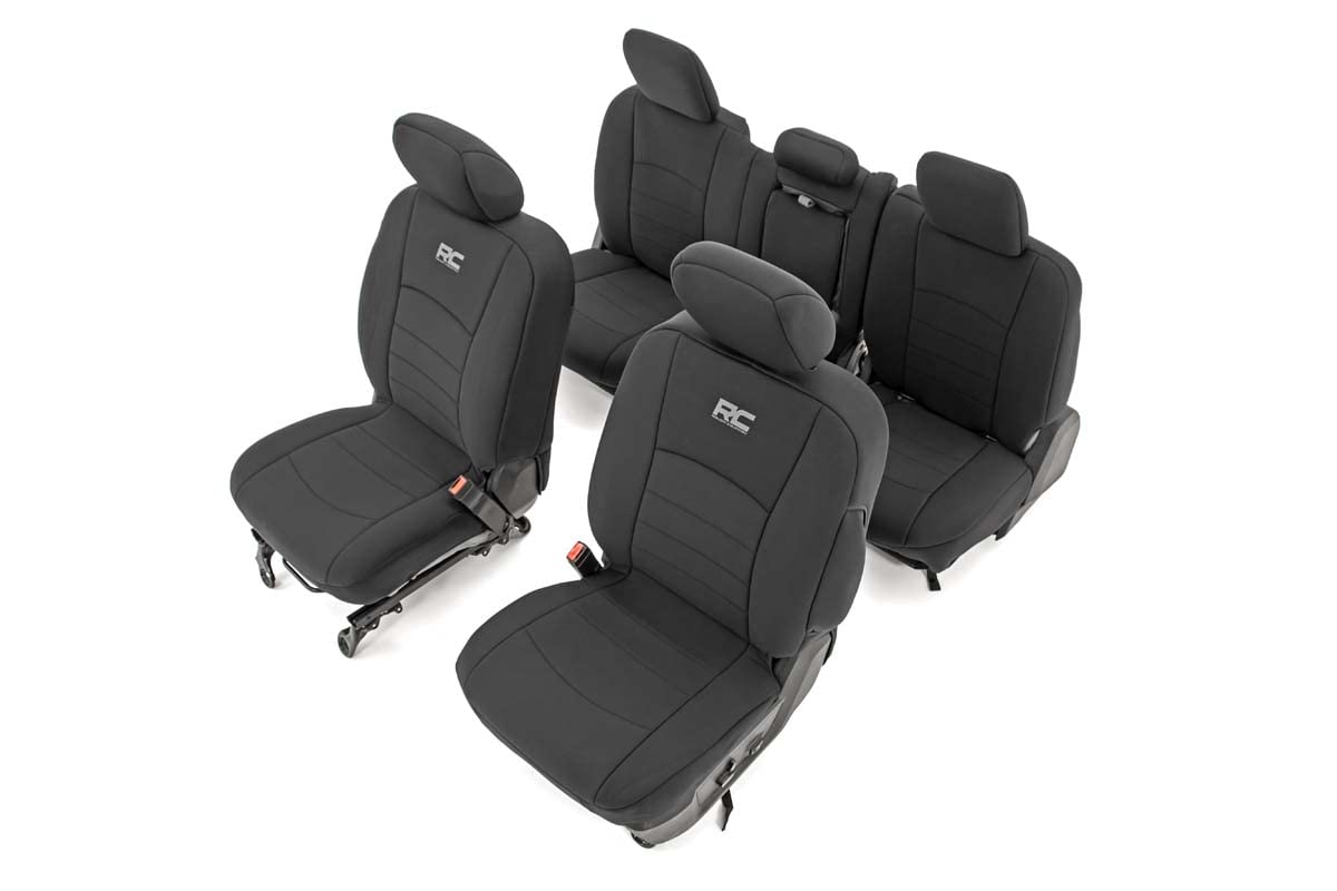 Rough Country Neoprene Seat Covers for Ram 1500 (2009-2018) & 2500 (2010-2018) - Waterproof & UV Resistant, Foam Padded, Front &