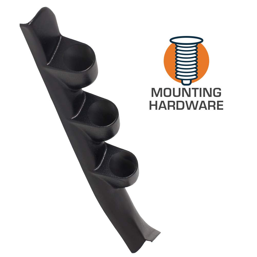 GlowShift Black Triple Pillar Gauge Pod Compatible with GMC Sierra 2500 3500 1988-1994 - ABS Plastic - Mounts (3) 2-1/16'' (52mm