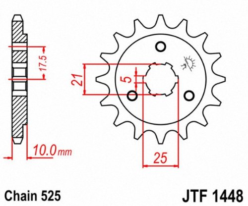Jt Sprockets Jtf1448.14 14T Steel Front Sprocket , Black