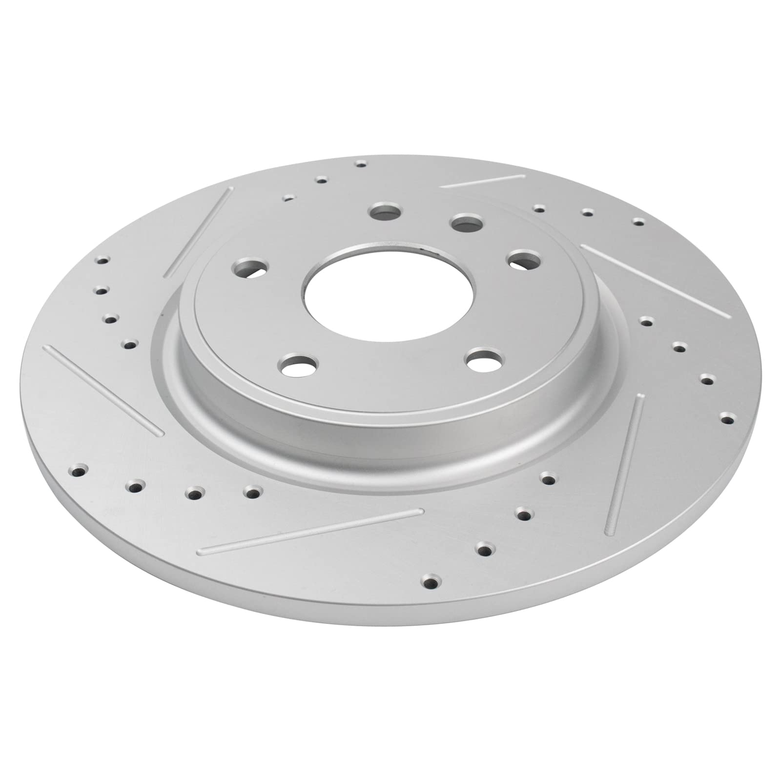 Trq Rear Performance Brake Rotors Set Premium G-Coated Cross Drilled & Slotted Compatible With 2017-2024 Chrysler Pacifica