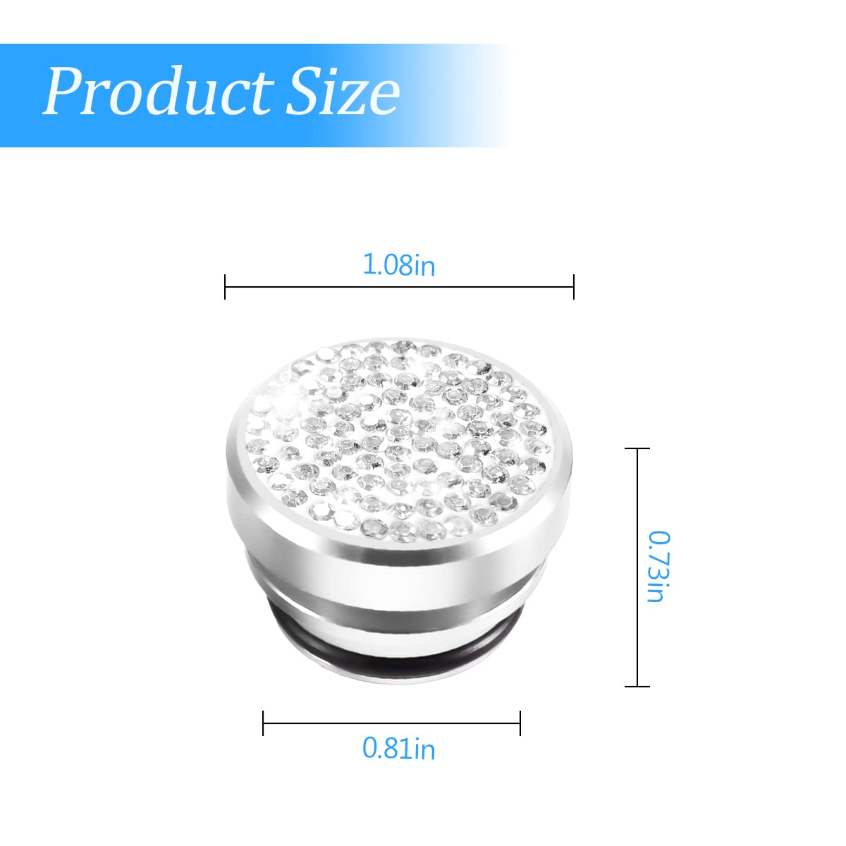 Bling Car Cigarette Lighter Plug Cover, Dustproof Cigarette Lighter Cover for Car Universal for Most Cars, Boat, RV, Car Accesso