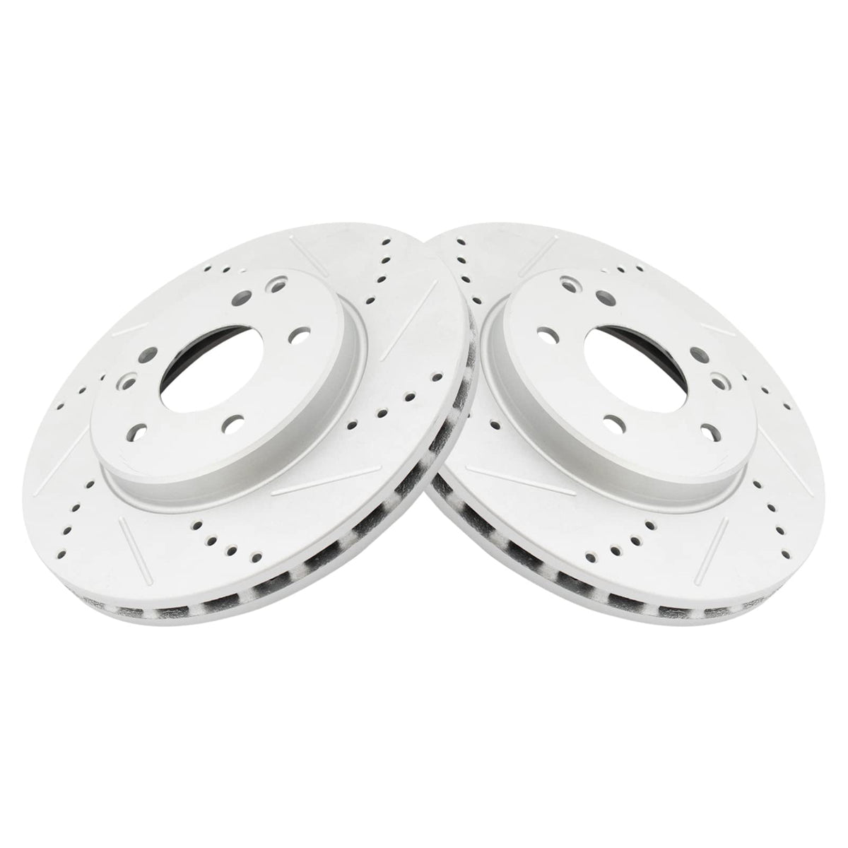 Trq Front Performance Brake Rotors Set Premium G-Coated Compatible With 2002-2005 Mercedes-Benz C230 2001-2005 C240