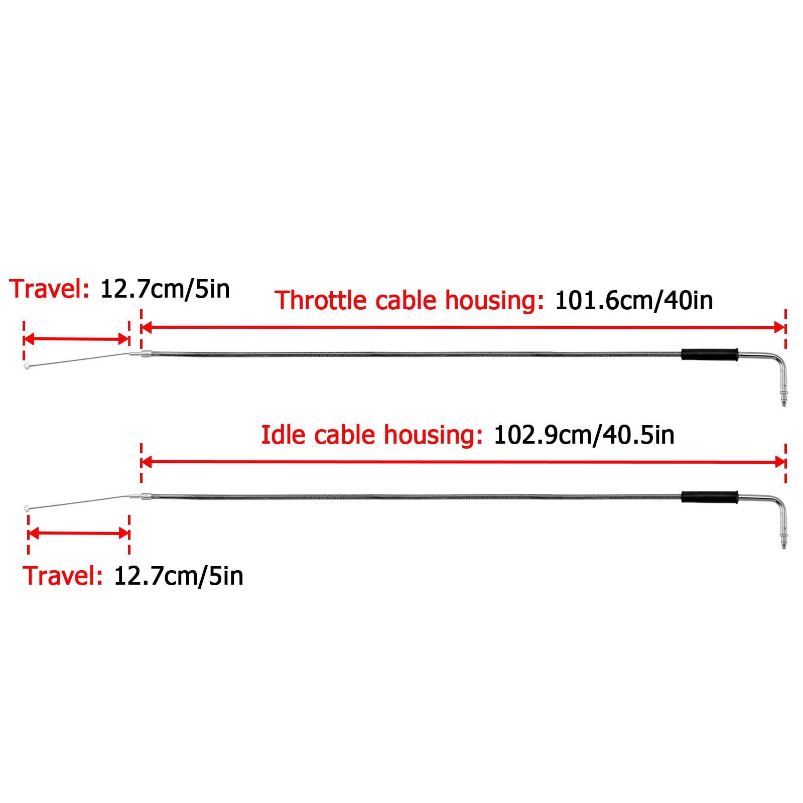 Mofun Extended Length 40'' Throttle Cable and Idle Cable Kit Stainless Steel Compatible with Harley Sportster XL 883 1200 Softai
