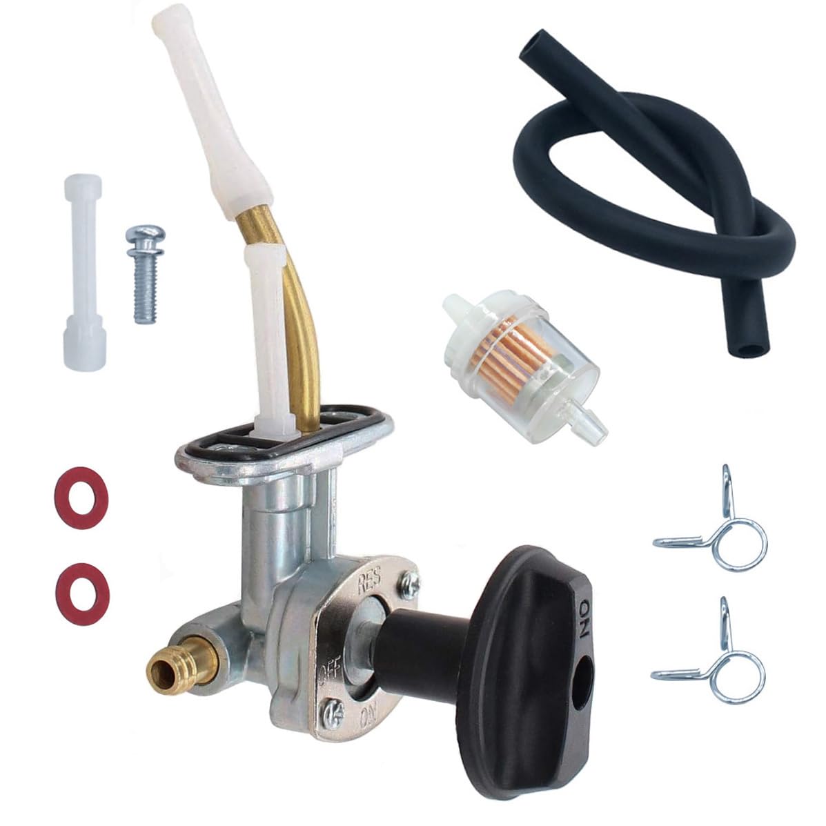 Earlyred Fuel Shut Off Valve Petcock Tank Switch With Knob Lever Compatible With Arctic Cat Atv 250 300 375 400 454 500 0470-445 0470-344 0470-363 0470-365 0470-401 0470-408 0423-146