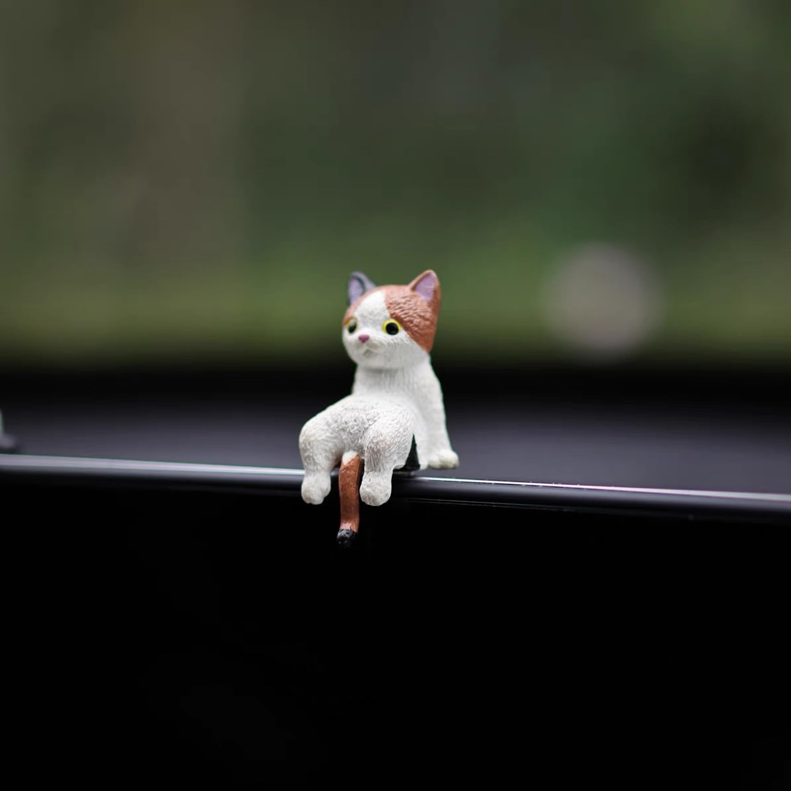 Cat Car Dashboard Decor Rear View Mirror Accessories, Set of 6 Mini Cats Cute Car Decorations Interior, Computer Monitor Figurin