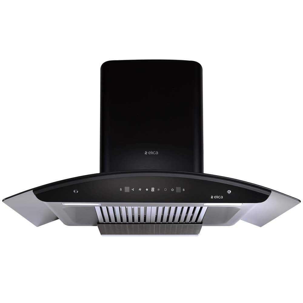 Elica 90 Cm 1425 M3/Hr Autoclean Kitchen Chimney With 15 Years Warranty (Wd Tbf Hac 90 Ms Nero, 2 Baffle Filters, Touch + Motion