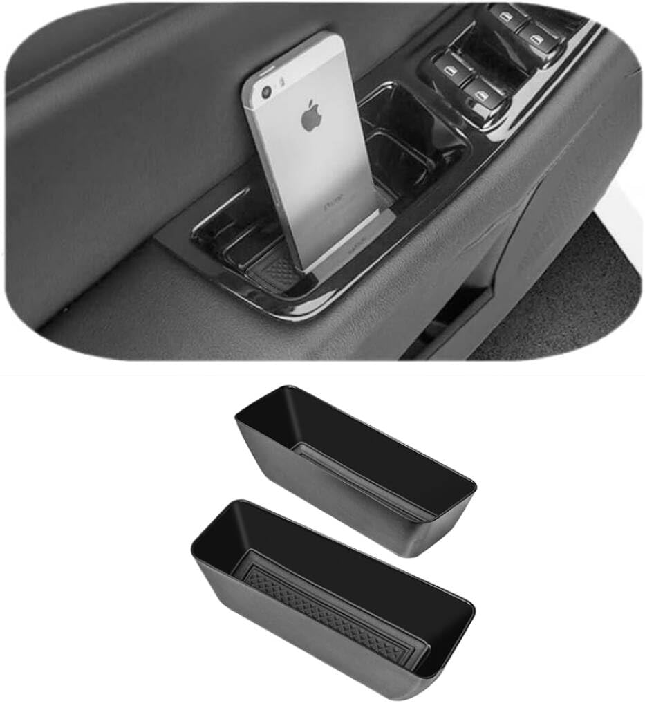 Vesul Front Row Door Side Storage Box Compatible with Ford Edge 2015-2024 Armrest Phone Container Door Organizer Handle Pocket A