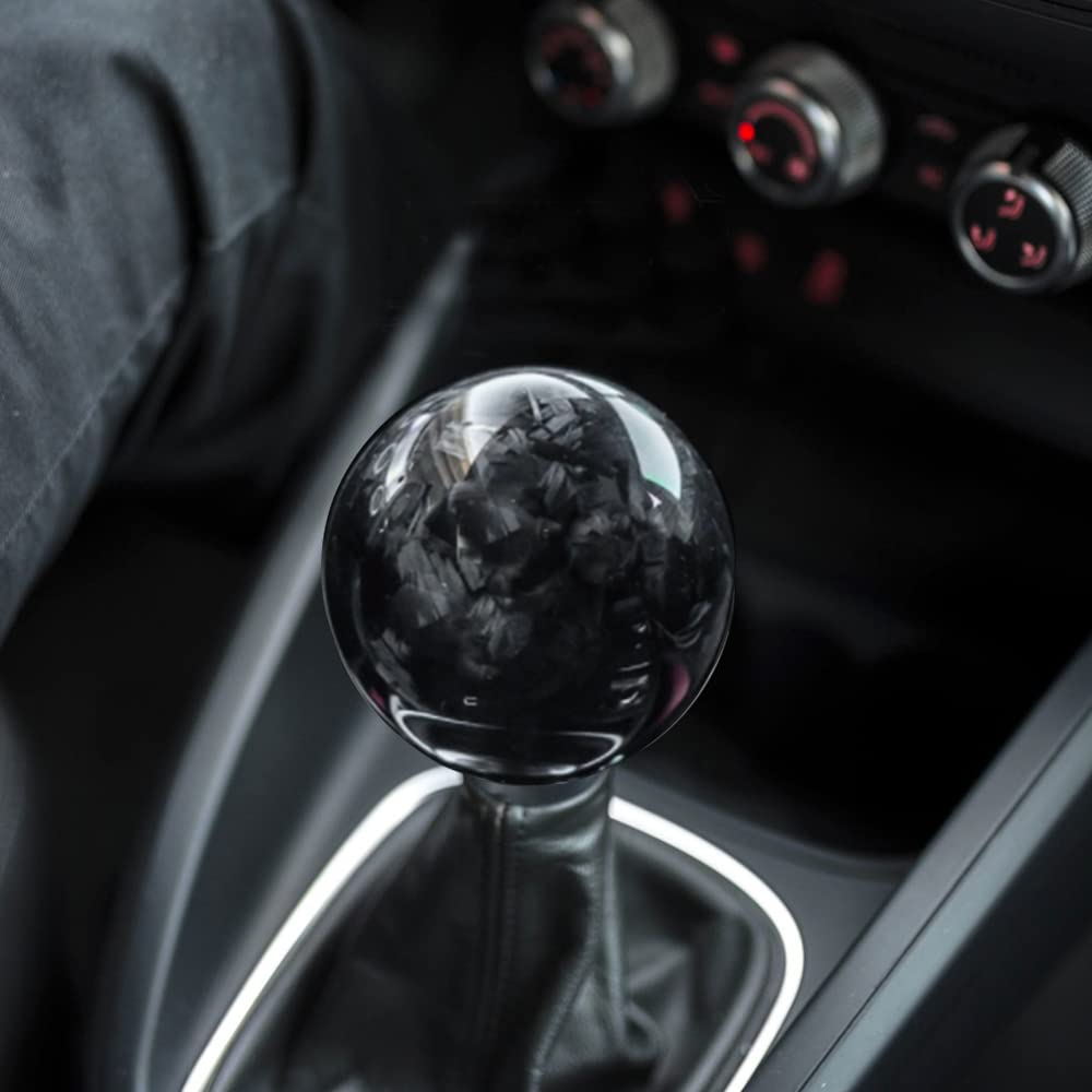 muge racing Forged Carbon Fiber Shift Knob - Spherical Type, Universal Fit, Black, Model SFN096