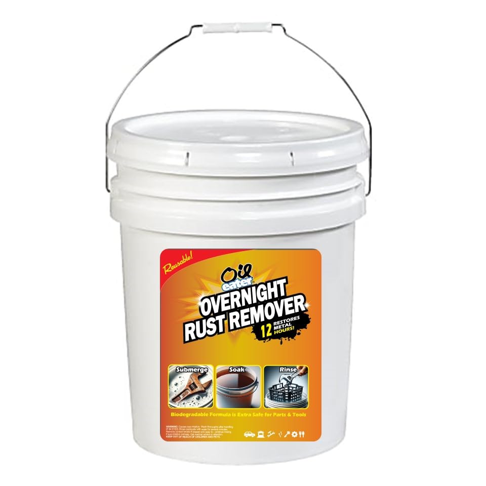 Oil Eater Overnight Rust Remover - Safe Soak - Restoration for Metals, Auto & Marine Parts, Tools, Antiques, 5-Gal Concentrate m